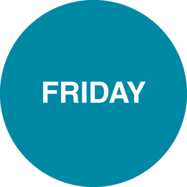 Preprinted Inventory Marking Dots: Day Friday 1 1/2" Diameter 500/Roll - LDT320FD