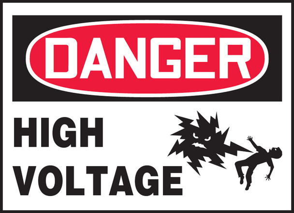 OSHA Danger Safety Label: High Voltage 5" x 7" / - LELC028XVE