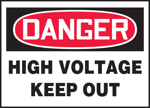 OSHA Danger Safety Label: High Voltage - Keep Out 5" x 7" / - LELC038VSP