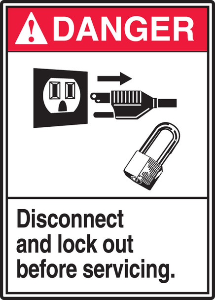 Lockout / Tagout Safety Labels 5" x 3 1/2" Adhesive Dura Vinyl 1/Each - LELC106XVE