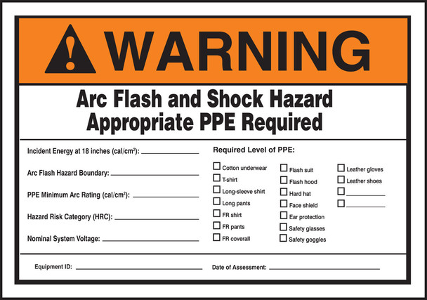ELECTRICAL LABEL 7" x 10" Adhesive Dura-Vinyl 1/Each - LELC336