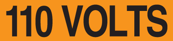 Voltage Markers: 110 Volts 1 1/8" x 4 1/2" Adhesive Vinyl / - LELC401