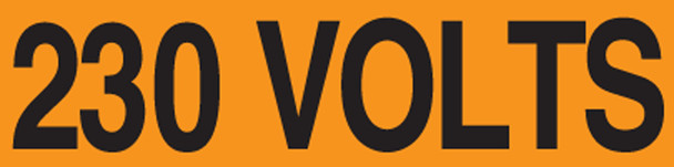 Voltage Marker: 230 Volts 2 1/4" x 9" Adhesive Vinyl / - LELC420