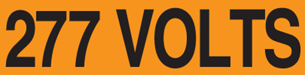 Voltage Markers: 277 Volts 2 1/4" x 9" Adhesive Vinyl / - LELC429