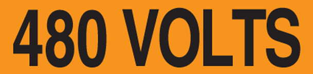 Conduit Labels Voltage Markers: 480 Volts 2 1/4" x 9" Adhesive Vinyl / - LELC441