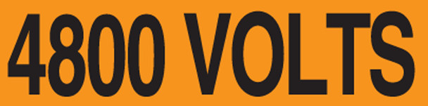 Voltage Markers: 4800 Volts 2 1/4" x 9" Adhesive Vinyl / - LELC459