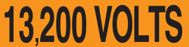 Voltage Markers: 13200 Volts 1 1/8" x 4 1/2" Adhesive Vinyl / - LELC467