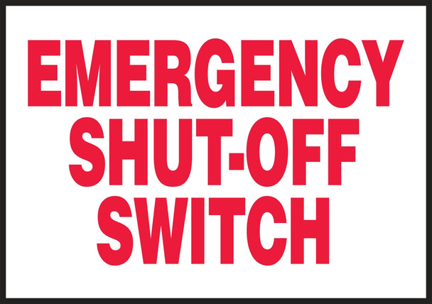 Electrical Safety Label: Emergency Shut-Off Switch 1" x 2" / - LELC502VSP