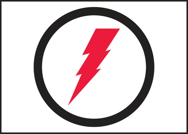 Safety Label: Electrical Shock Graphic 5" x 7" Adhesive Dura Vinyl 1/Each - LELC542XVE