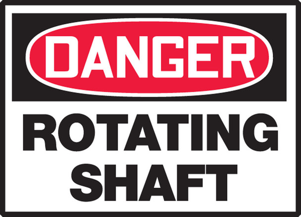 OSHA Danger Safety Label: Rotating Shaft 3 1/2" x 5" Adhesive Vinyl 5/Pack - LEQM124VSP