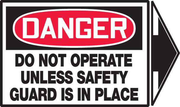 Equipment Safety Labels 3 1/2" x 5" + arrow Adhesive Vinyl 5/Pack - LEQM154VSP