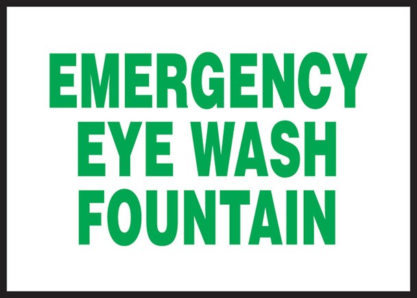 Safety Label: Emergency Eye Wash Fountain 5" x 7" Adhesive Vinyl 5/Pack - LFSD501VSP