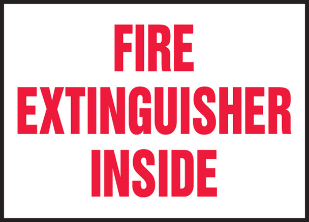 Safety Label: Fire Extinguisher Inside 5" x 7" / - LFXG438XVE