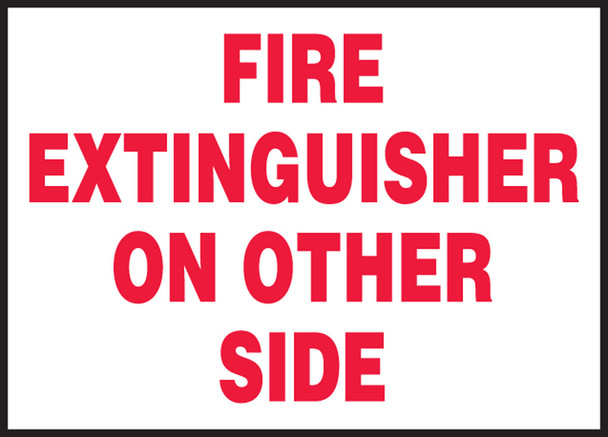 Safety Label: Fire Extinguisher On Other Side 3 1/2" x 5" Adhesive Vinyl 5/Pack - LFXG449VSP