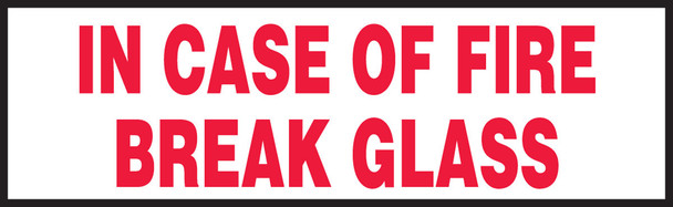 Fire Safety Labels 3" x 10" Adhesive Dura Vinyl 1/Each - LFXG569XVE