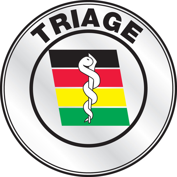 Emergency Response Reflective Helmet Sticker: Triage 2 1/4" Reflective Sheet 1/Each - LHTL612