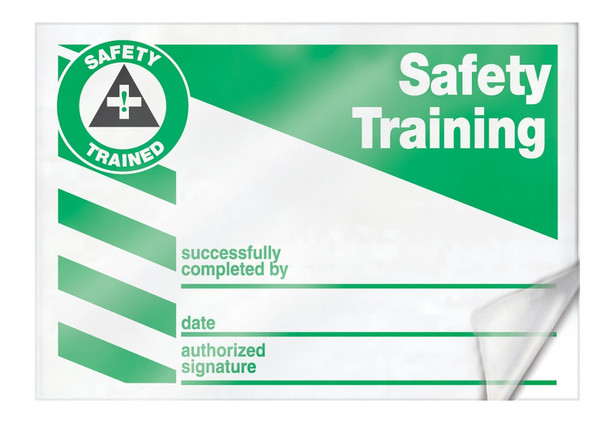 Safety Label: Safety Training - Successfully Completed By - Date - Authorized Signature 2 1/8" x 3 3/8" Self-Laminating RP-Plastic / - LKC223LPP