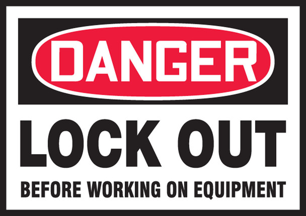 Lockout / Tagout Safety Labels 3 1/2" x 5" Adhesive Dura Vinyl 1/Each - LLKT107XVE