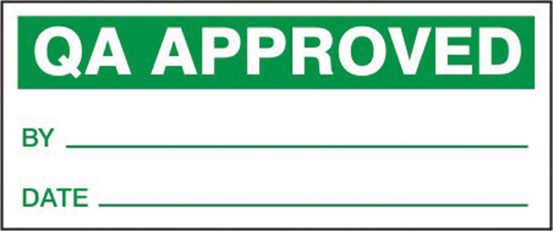 Production Control Labels: QA Approved 5/8" x 1 1/2" Adhesive Vinyl / - LPC446