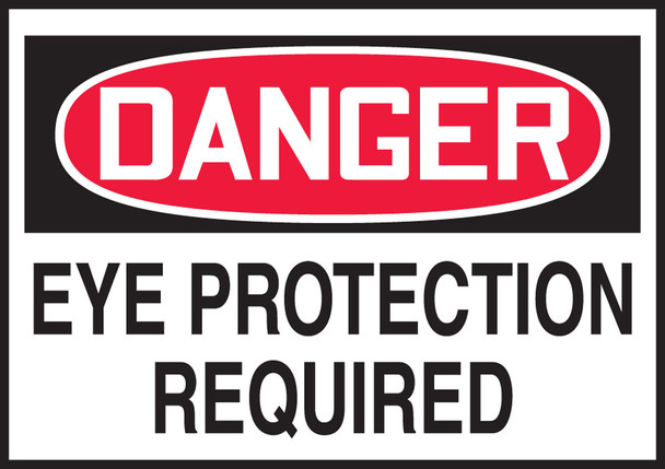 OSHA Danger Safety Label: Eye Protection Required 3 1/2" x 5" / - LPPE286XVE