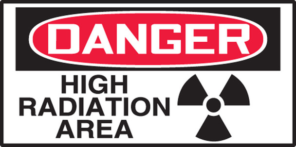 OSHA Danger Safety Label: High Radiation Area 1 1/2" x 3" Adhesive Vinyl 10/Pack - LRAD111VSP