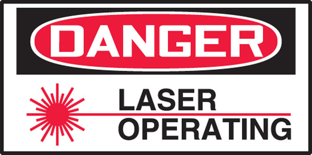 OSHA Danger Safety Label: Laser Operating 1 1/2" x 3" Adhesive Vinyl 10/Pack - LRAD112VSP