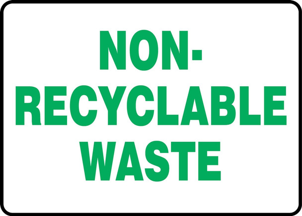 Safety Label: Non-Recyclable Waste 3 1/2" x 5" Adhesive Dura Vinyl 1/Each - LRCY506XVE