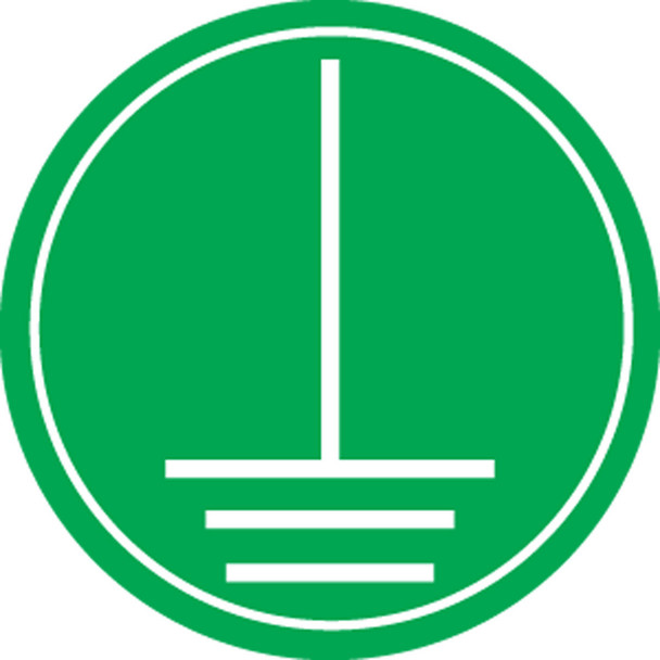 IEC Electrical Ground Label 1" x 1" / - LSCE112