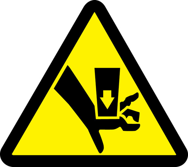 ISO Safety Label: Warning - Keep Hands Out - 2003/2011 2" Adhesive Dura-Vinyl / - LSGW1412