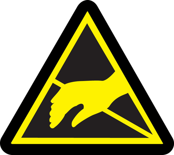 ISO Warning Safety Label: Static Sensitive Hazard - 2003/2011 8" Adhesive Dura-Vinyl 1/Each - LSGW1718
