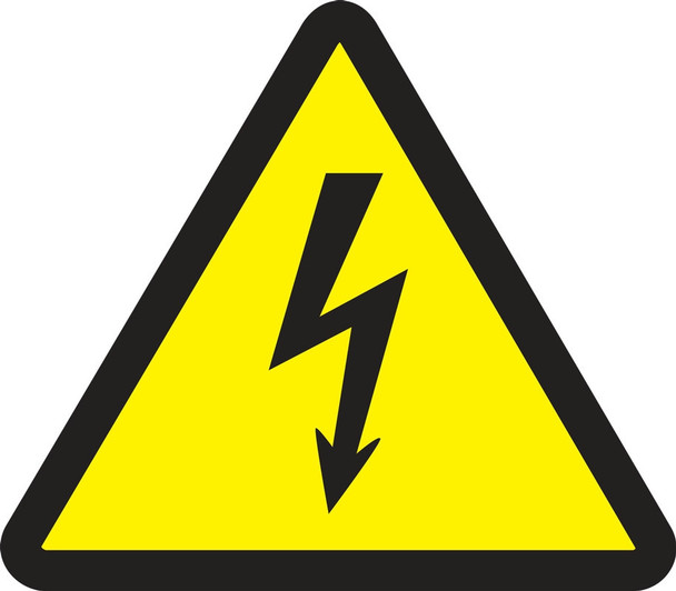ISO Warning Safety Label: Electric Voltage Hazard (2011) 4" Adhesive Dura-Vinyl / - LSGW1784