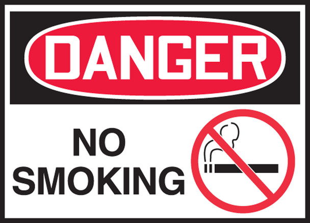 OSHA Danger Safety Label: No Smoking 5" x 7" Adhesive Vinyl 5/Pack - LSMK001VSP