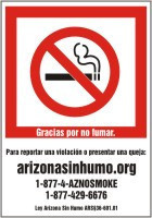Smoking Control Safety Labels 5" x 3 1/2" Static Cling Vinyl 1/Each - LSMK509