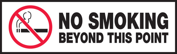 Safety Label: No Smoking Beyond This Point 3" x 10" Adhesive Vinyl 5/Pack - LSMK521VSP