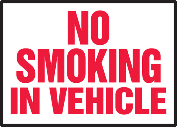 Safety Label: No Smoking In Vehicle 3 1/2" x 5" / - LSMK551XVE