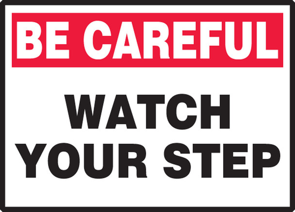 Be Careful Safety Label: Watch Your Step 3 1/2" x 5" / - LSTF909VSP