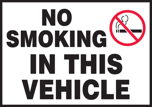 Traffic Safety Label: No Smoking In This Vehicle 3 1/2" x 5" Adhesive Vinyl 5/Pack - LVHR518VSP