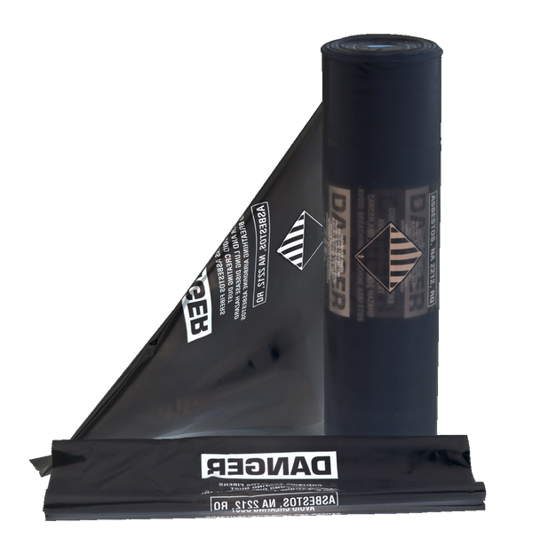 Black 36"x60" Printed Asbestos Bags 75/roll