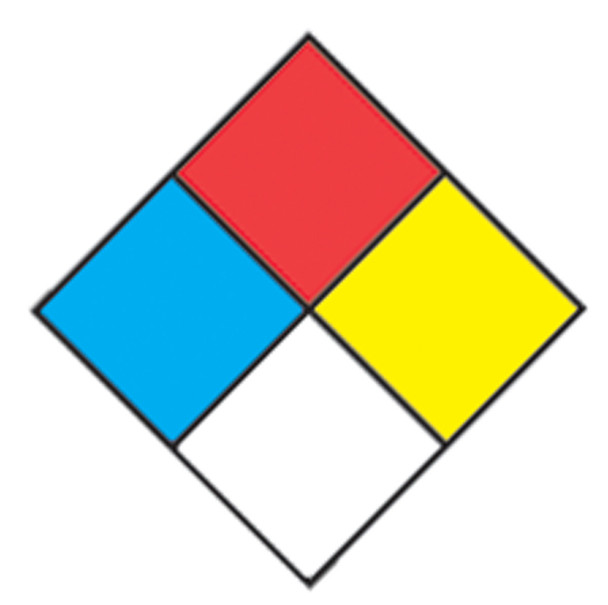 NFPA Diamond Roll Label 4" x 4" Adhesive Poly 250/Roll - LZN633EV2