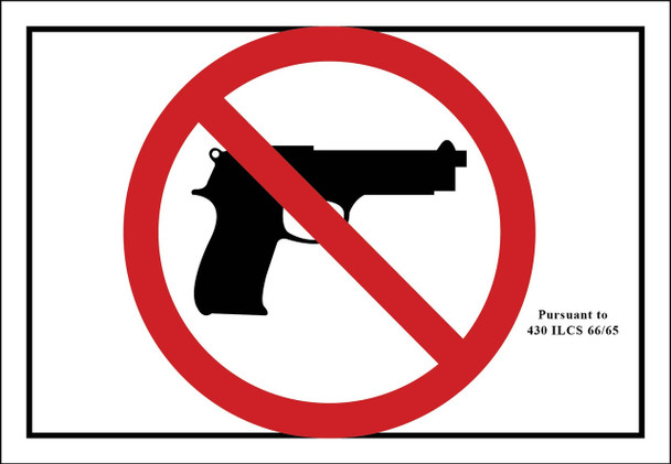 No Firearms- Safety Sign 4 1/2" x 6 1/2" Plastic / - MACC550VP