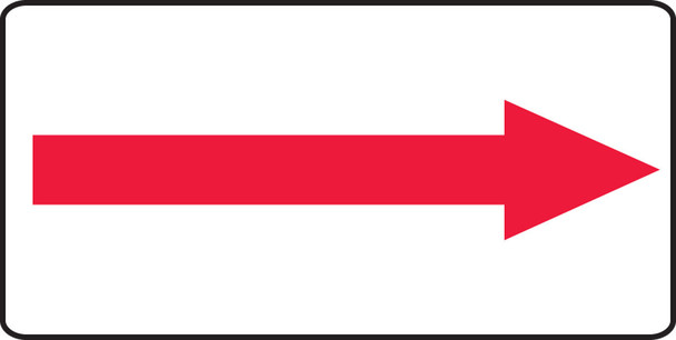 Safety Sign: (Red Arrow) 7" x 14" Adhesive Dura-Vinyl 1/Each - MADC517XV