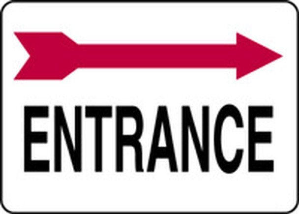 Safety Sign: Entrance (Right Arrow Above) 10" x 14" Aluminum 1/Each - MADC537VA
