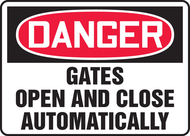 OSHA Danger Safety Sign: Gates Open And Close Automatically 10" x 14" Accu-Shield 1/Each - MADM034XP