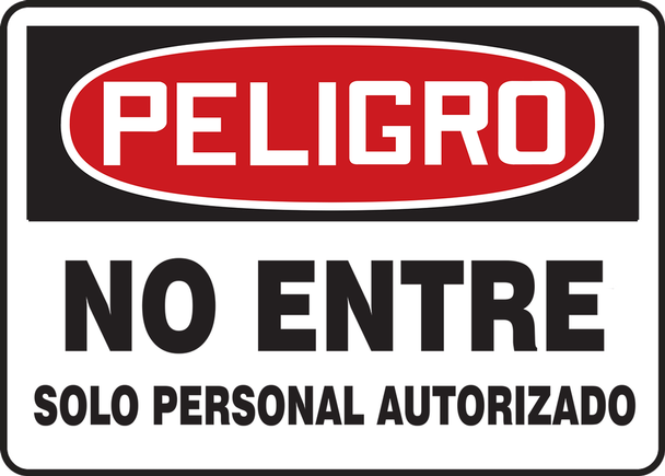 OSHA Danger Safety Sign: Do Not Enter Authorized Personnel Only English 14" x 20" Aluminum 1/Each - MADM158VA