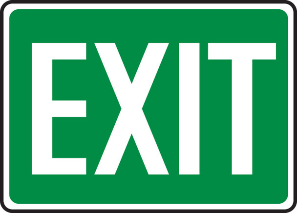 Safety Sign: Exit (White On Green) 7" x 10" Plastic 1/Each - MADM411VP