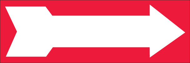 Safety Sign: White On Red Arrow 4" x 12" Adhesive Dura-Vinyl 1/Each - MADM420XV