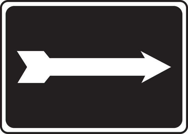 Safety Sign: (Ornate White Arrow On Black) 10" x 14" Aluma-Lite 1/Each - MADM428XL