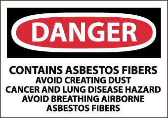 LABELS, DANGER CONTAINS ASBESTOS . . ., 3X5, PS PAPER, 500/RL