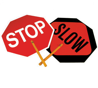 SAFE-T-PADDLE SIGNS, STOP/SLOW PADDLE, 18 IN, .040 ALUMINUM