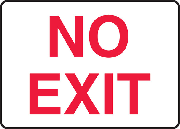 Safety Sign: No Exit English 14" x 20" Aluminum 1/Each - MADM928VA